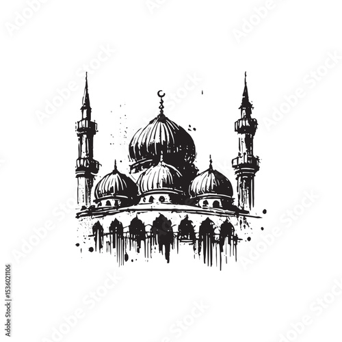 Islamic Art Mosque Icon Vector Illutration