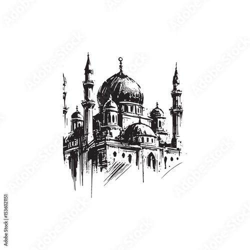 Islamic Art Mosque Icon Vector Illutration