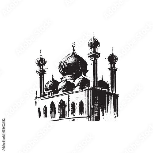Islamic Art Mosque Icon Vector Illutration