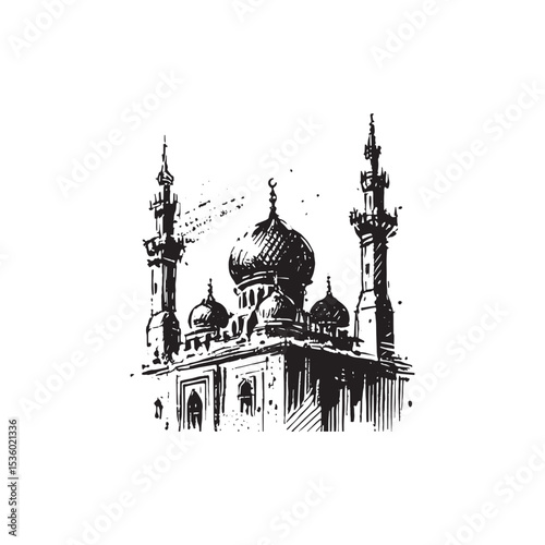 Islamic Art Mosque Icon Vector Illutration