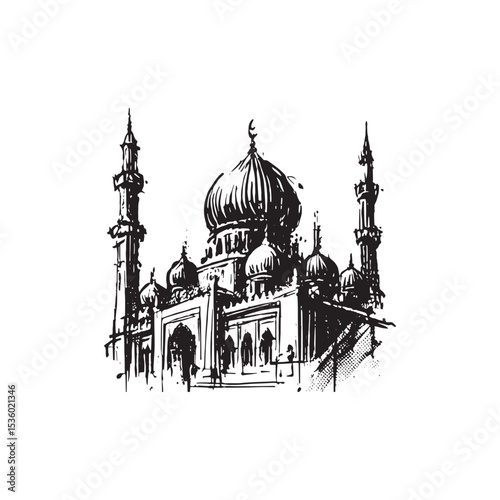 Islamic Art Mosque Icon Vector Illutration