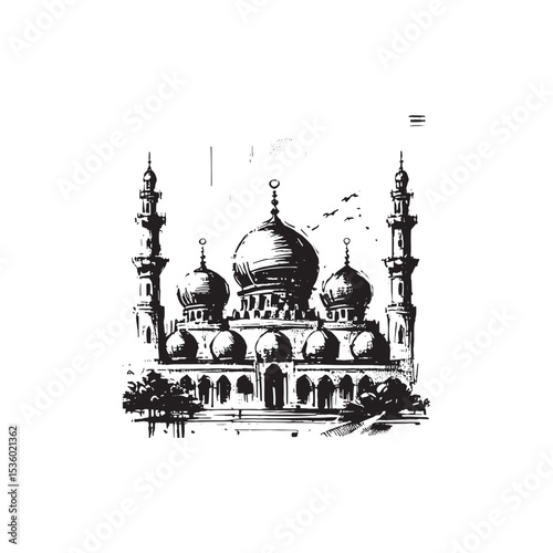 Islamic Art Mosque Icon Vector Illutration