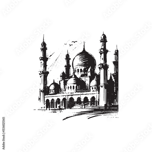 Islamic Art Mosque Icon Vector Illutration