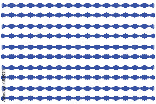 Simple wave zigzag line  element decor design vector. Set of wavy zigzag lines.