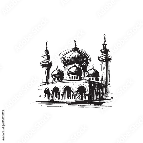 Islamic Art Mosque Icon Vector Illutration