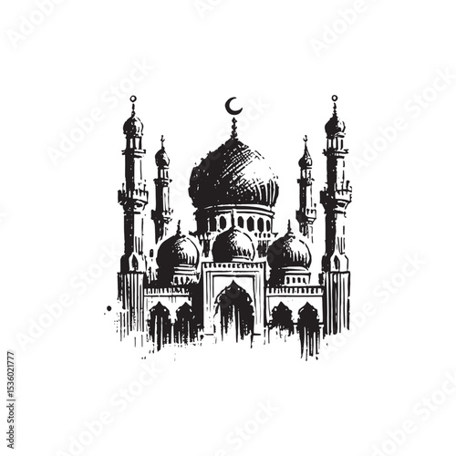 Islamic Art Mosque Icon Vector Illutration