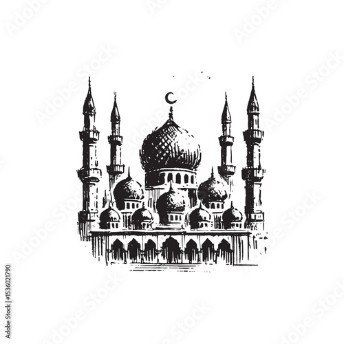 Islamic Art Mosque Icon Vector Illutration
