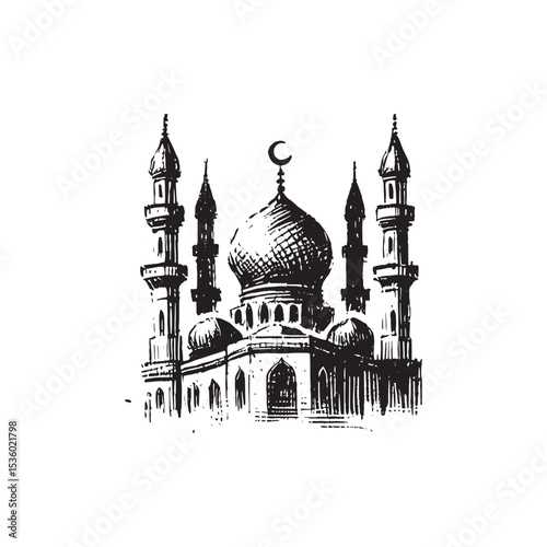 Islamic Art Mosque Icon Vector Illutration