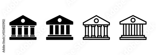 Bank icon logo design. Bank sign and symbol, museum, university