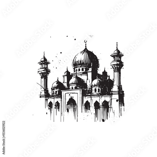Islamic Art Mosque Icon Vector Illutration