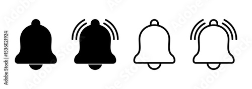 Bell icon logo design. Notification sign and symbol for web site design