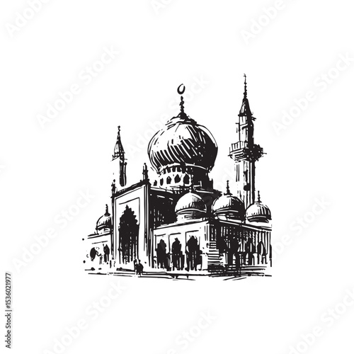 Islamic Art Mosque Icon Vector Illutration