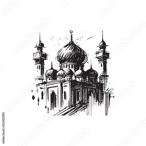 Islamic Art Mosque Icon Vector Illutration