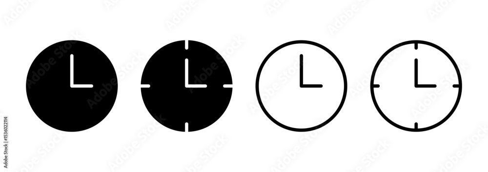 Clock icon logo design. Time sign and symbol. watch icon Clock icon logo design. Time sign and symbol. watch icon