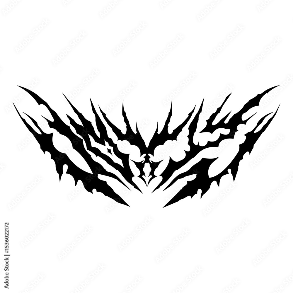 Obraz premium Frame Necro Neotribal Tattoo Design Vector