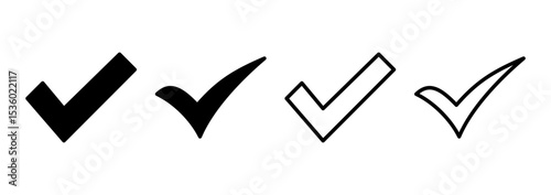 Check mark icon logo design. Tick mark sign and symbol