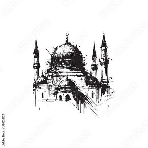 Islamic Art Mosque Icon Vector Illutration