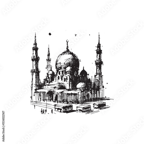 Islamic Art Mosque Icon Vector Illutration