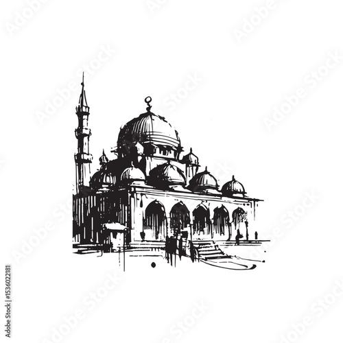 Islamic Art Mosque Icon Vector Illutration
