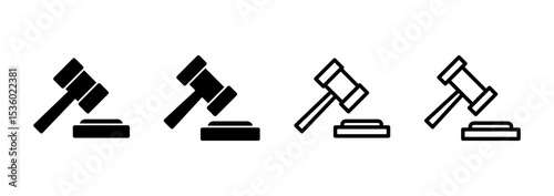 Gavel icon logo design. judge gavel sign and symbol. law icon. auction hammer