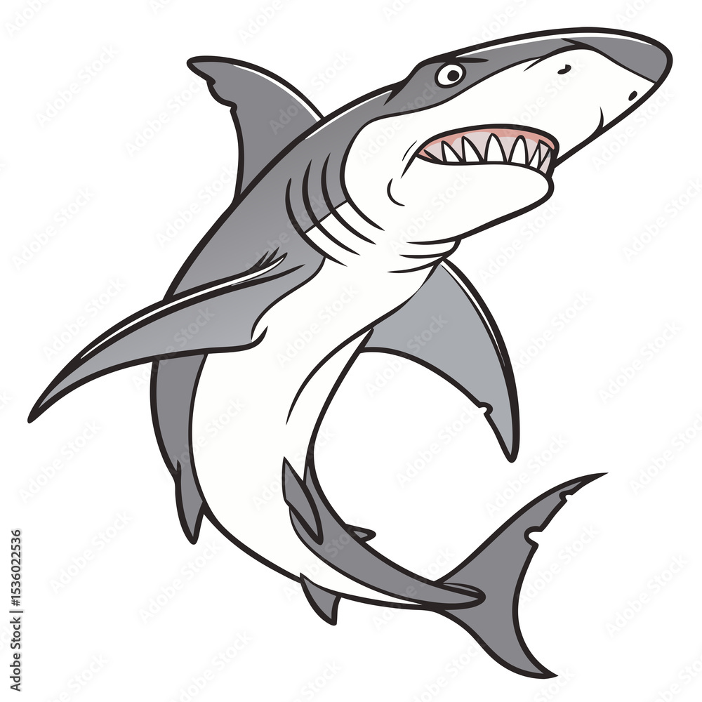 Fototapeta premium Fierce Hammerhead Shark Patrolling 