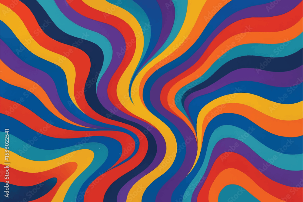 Obraz premium Colorful and Abstract Wavy Patterns Modern and Retro Designs