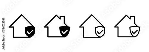 home insurance icon logo design. home protection sign and symbol