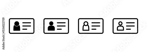 License icon logo design. ID card icon. driver license, staff identification card
