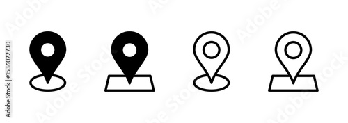 Maps and pin icon logo design. location sign and symbol. geo locate, pointer icon.