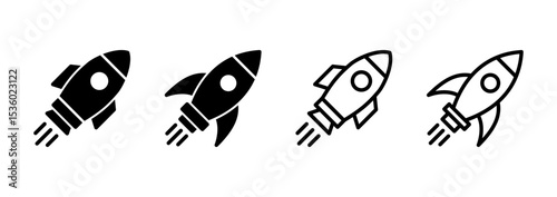 Rocket icon logo design. Startup sign and symbol. rocket launcher icon