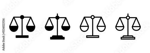 Scales icon logo design. Law scale icon. Justice sign and symbol