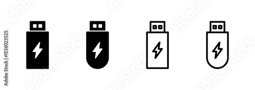 Usb icon logo design. Flash disk sign and symbol. flash drive sign. usb charging