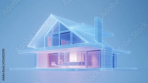 Modern Architectural Blueprint Visualization of a Contemporary House Design