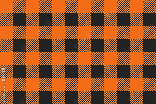 Halloween seamless orange and black scottish pattern