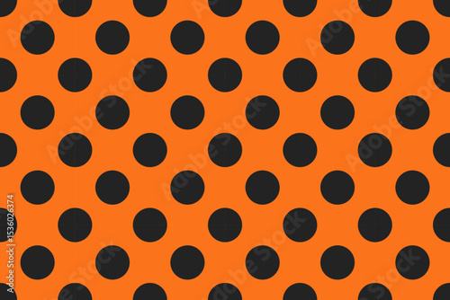 Halloween pattern with black dots and orange background