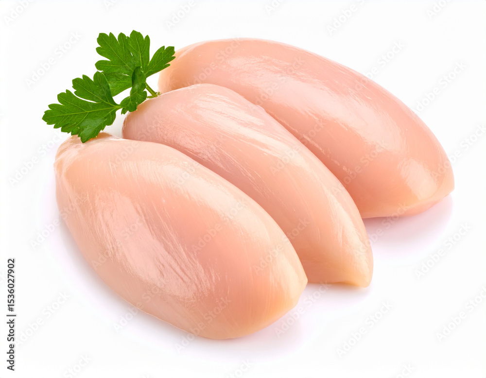Raw Chicken Breast Fillets on White Background for Cooking, Protein Meal Prep or Meat Display Raw Chicken Breast Fillets on White Background for Cooking, Protein Meal Prep or Meat Display