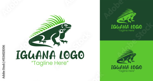 Creative Iguana Logo with Stylish Green Colors for Business Branding