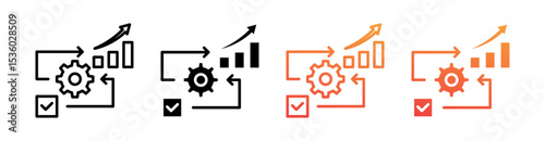 Kaizen Multi Style Icon Set Vector 