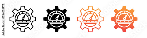 Optimization Multi Style Icon Set Vector 