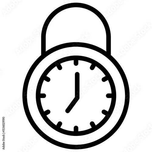 time lock line icon