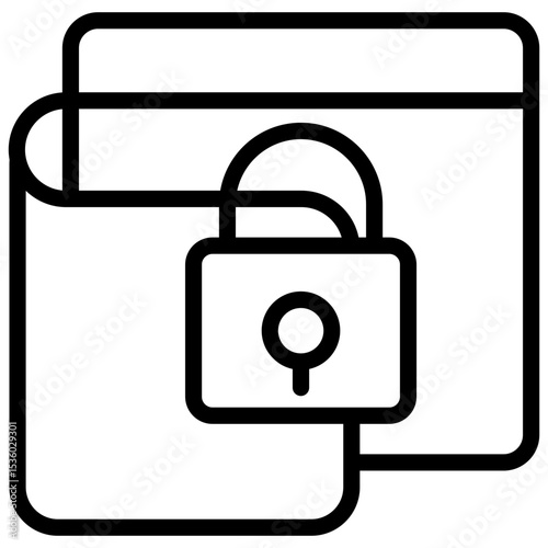 data locked line icon
