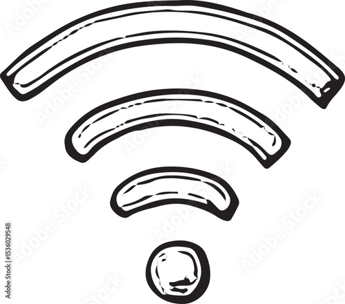 A sketched Wi-Fi symbol, representing internet connectivity, crucial for digital nomads working remotely from various global locations