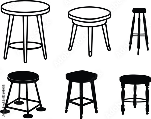 stool silhouettes.