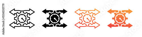 Retrospective Multi Style Icon Set Vector 
