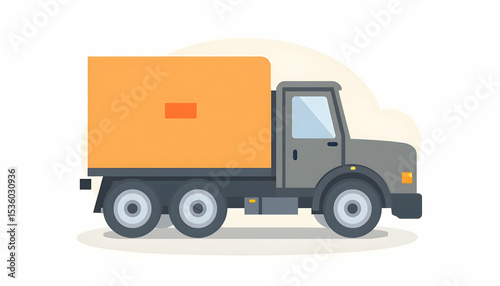 Delivery Truck Illustration Isolated on White Background