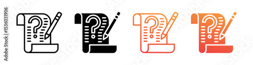 Queries Multi Style Icon Set Vector 