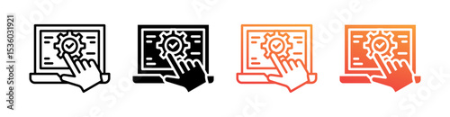 Self Service Multi Style Icon Set Vector 