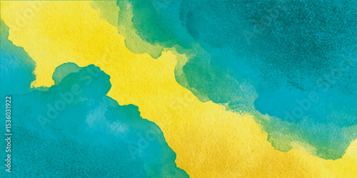 Blue and yellow abstract background, Oil painting on canvas,  Abstract blending of warm yellow and cool blue colors creating a soft, dreamy gradient with subtle texture
