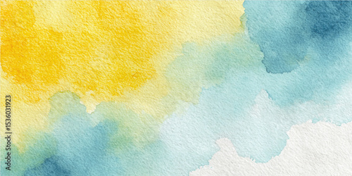 Blue and yellow abstract background, Oil painting on canvas,  Abstract blending of warm yellow and cool blue colors creating a soft, dreamy gradient with subtle texture