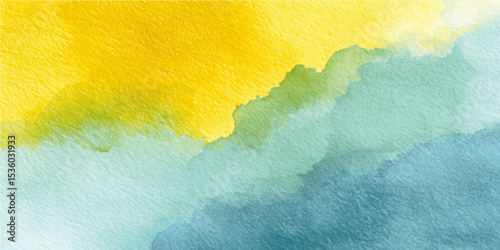Blue and yellow abstract background, Oil painting on canvas,  Abstract blending of warm yellow and cool blue colors creating a soft, dreamy gradient with subtle texture